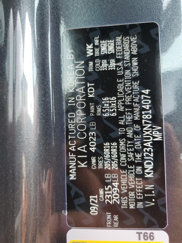 2022 KIA SOUL LX VIN:KNDJ23AUXN7814074