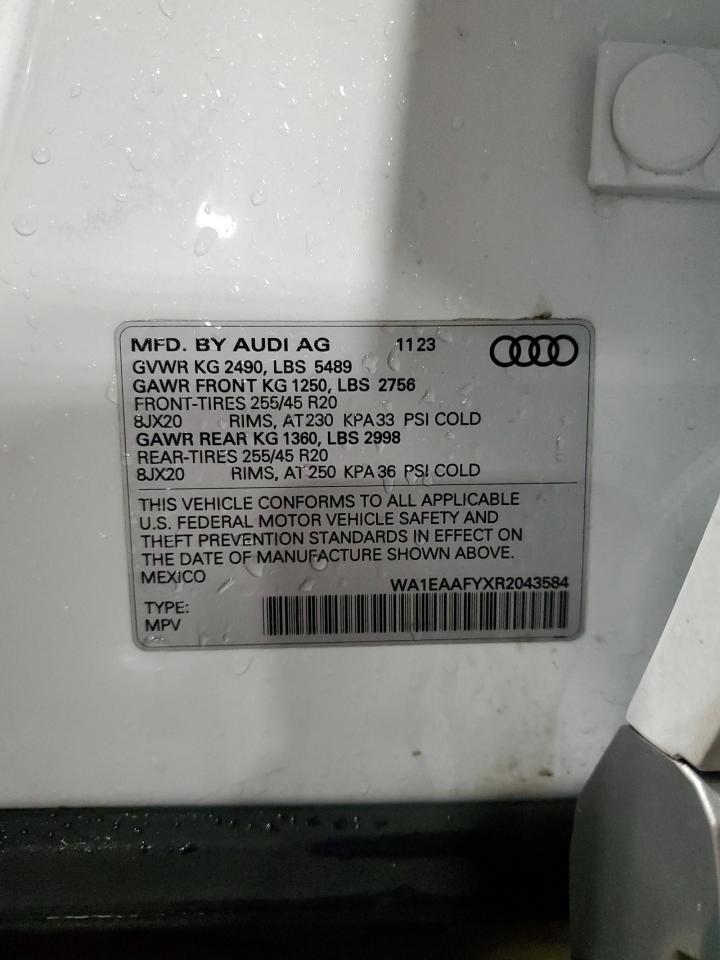 2024 AUDI Q5 PREMIUM PLUS 45 VIN:WA1EAAFYXR2043584