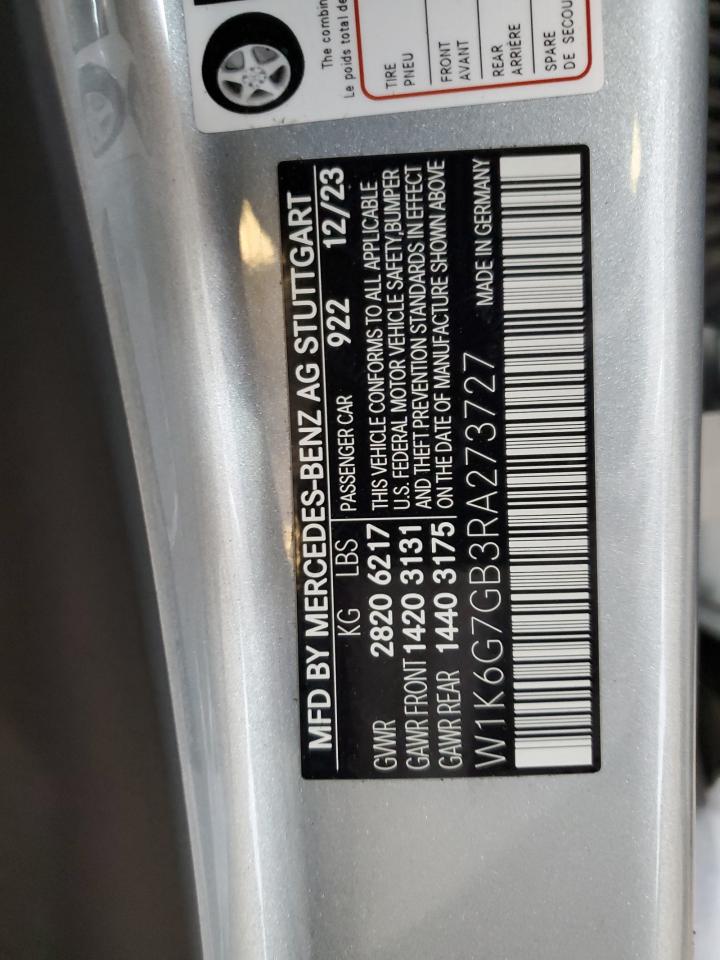 2024 MERCEDES-BENZ S 580 4MATIC VIN:W1K6G7GB3RA273727 – VIN Public