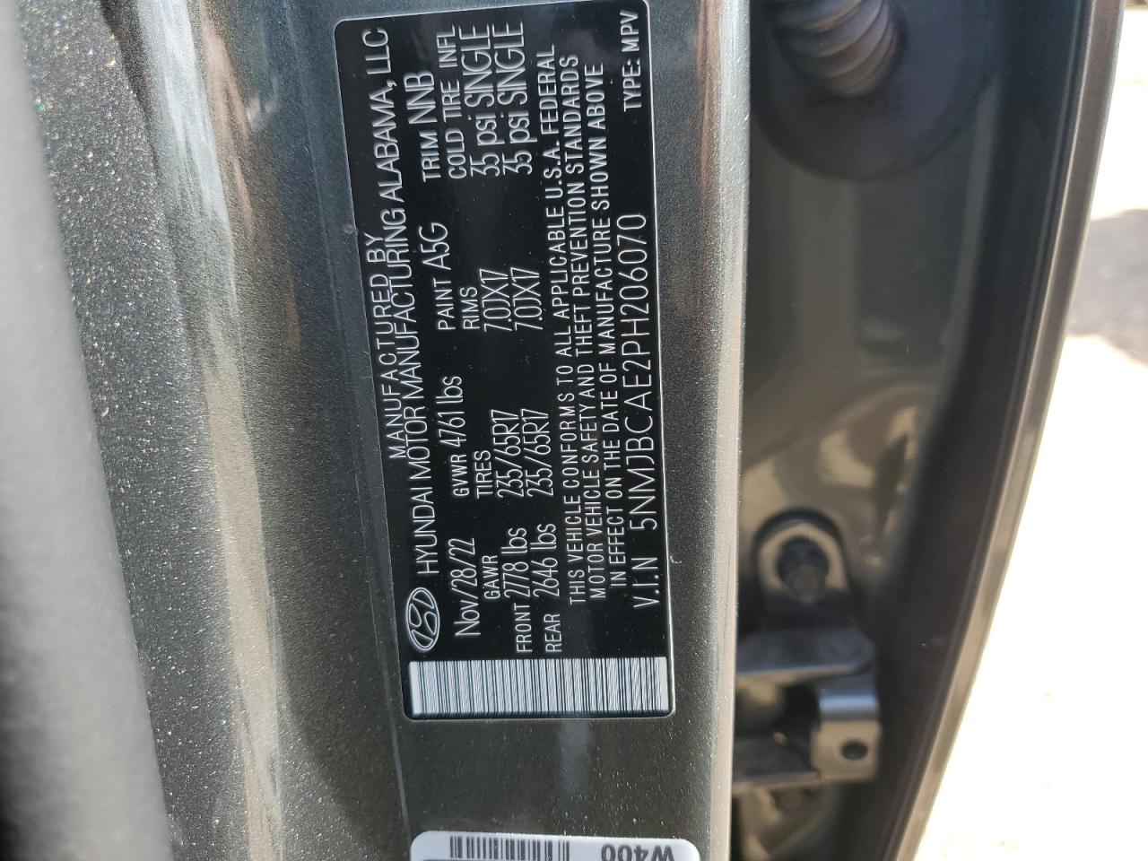 2023 HYUNDAI TUCSON SEL VIN:5NMJBCAE2PH206070
