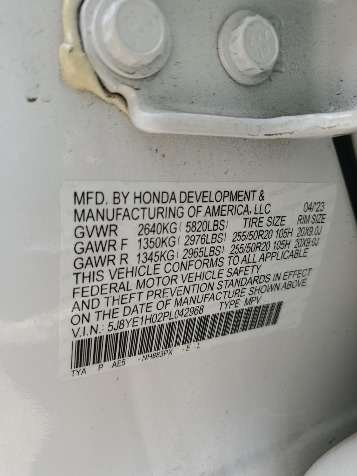 2023 ACURA MDX A-SPEC VIN:5J8YE1H02PL042968