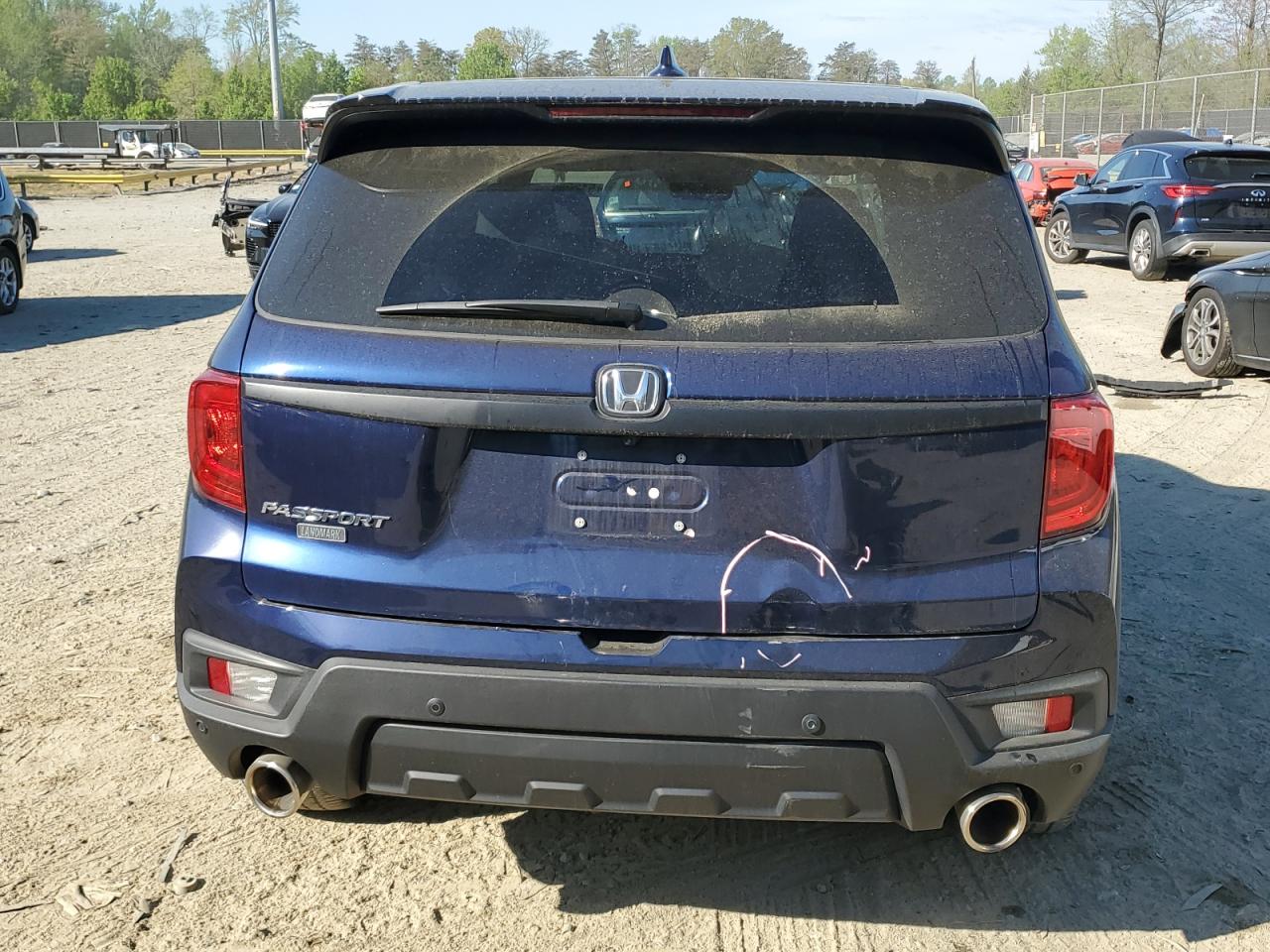 2022 HONDA PASSPORT EXL VIN:5FNYF7H59NB005913