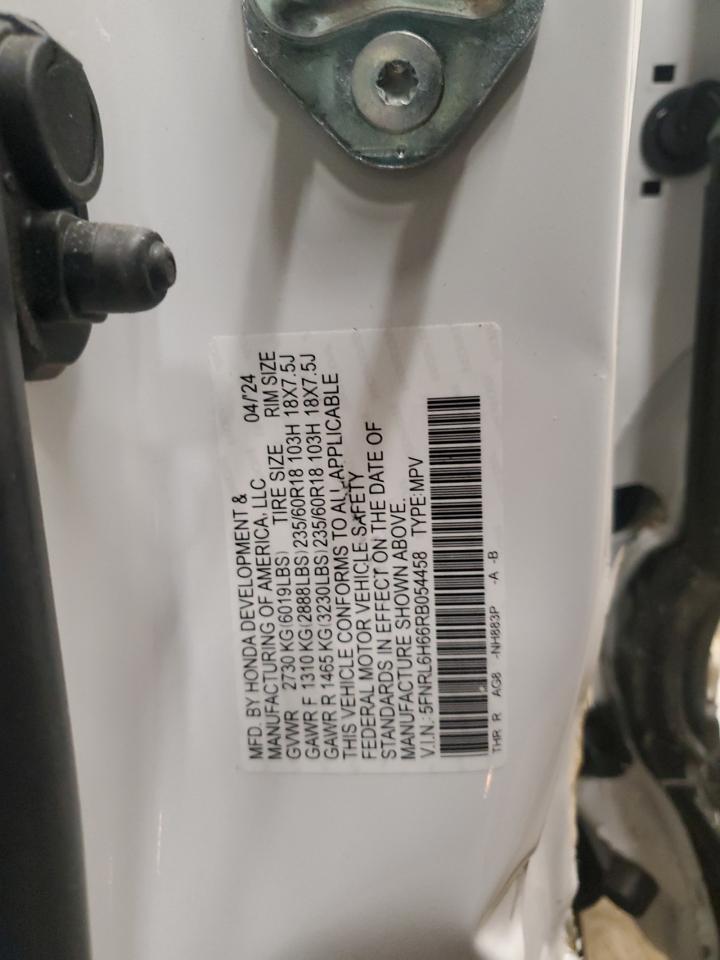 2024 HONDA ODYSSEY EXL VIN:5FNRL6H66RB054458