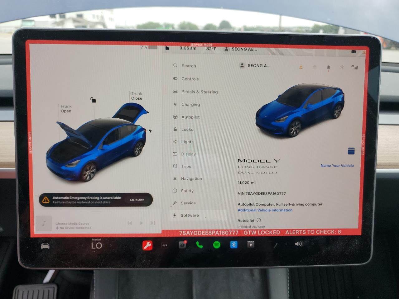 2023 TESLA MODEL Y  VIN:7SAYGDEE8PA160777