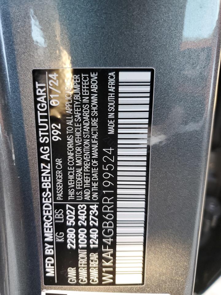 2024 MERCEDES-BENZ C 300 VIN:W1KAF4GB6RR199524