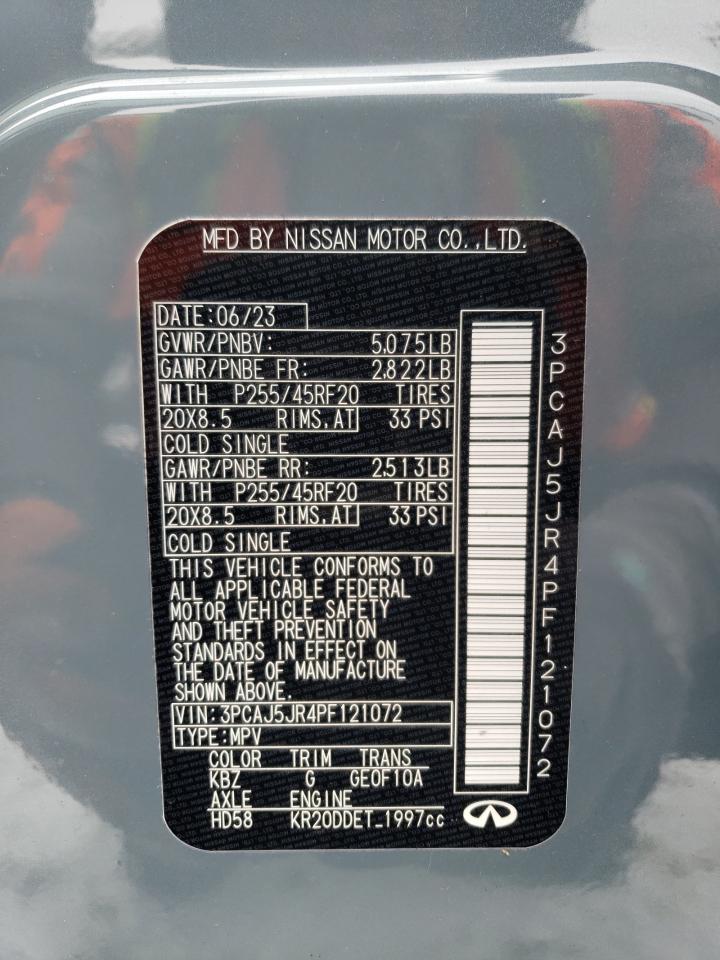 2023 INFINITI QX55 LUXE VIN:3PCAJ5JR4PF121072