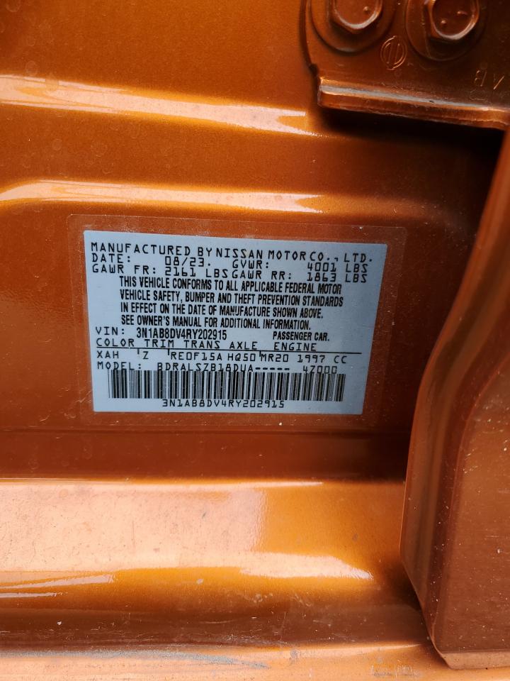 2024 NISSAN SENTRA SR VIN:3N1AB8DV4RY202915