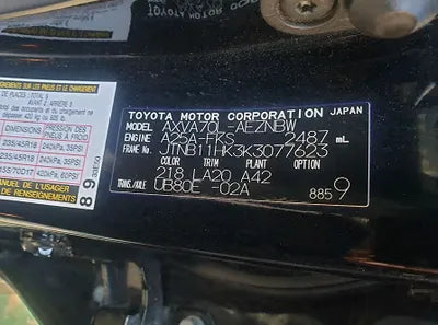 2019 Toyota Camry JTNB11HK3K3077623 VIN:JTNB11HK3K3077623