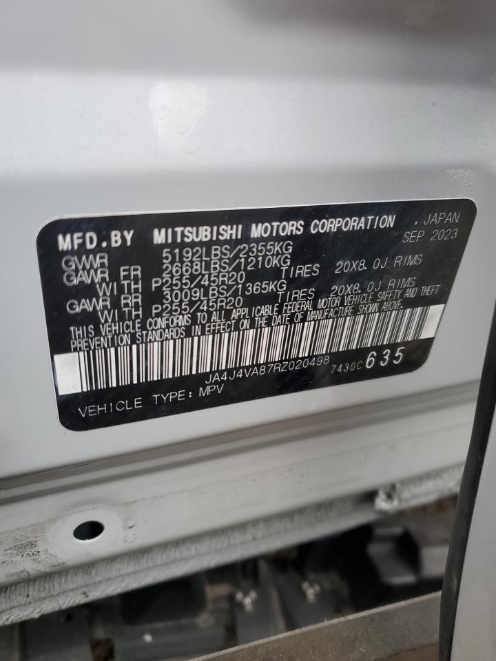 2024 MITSUBISHI OUTLANDER SE VIN:JA4J4VA87RZ020498