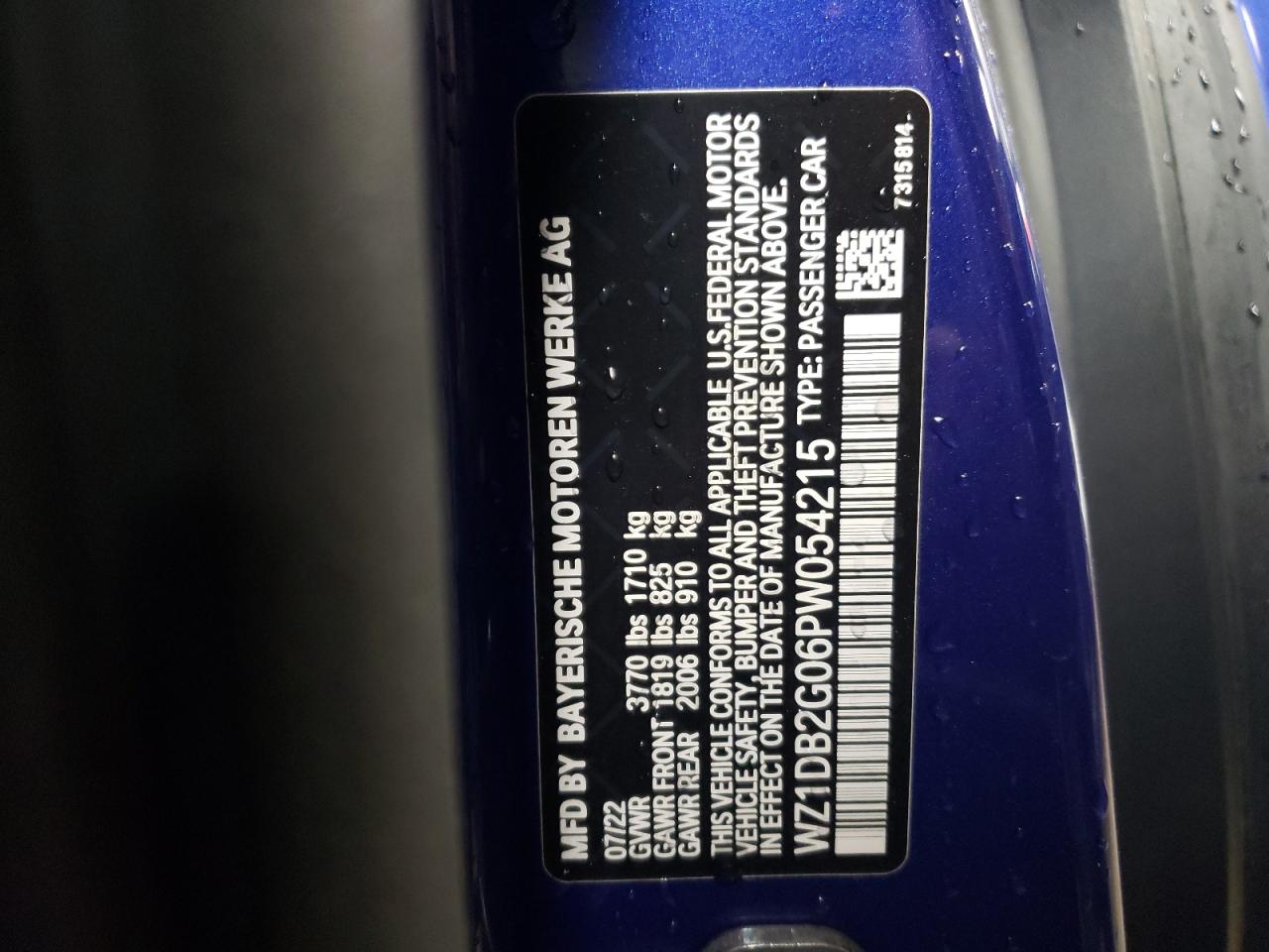 2023 TOYOTA SUPRA  VIN:WZ1DB2G06PW054215