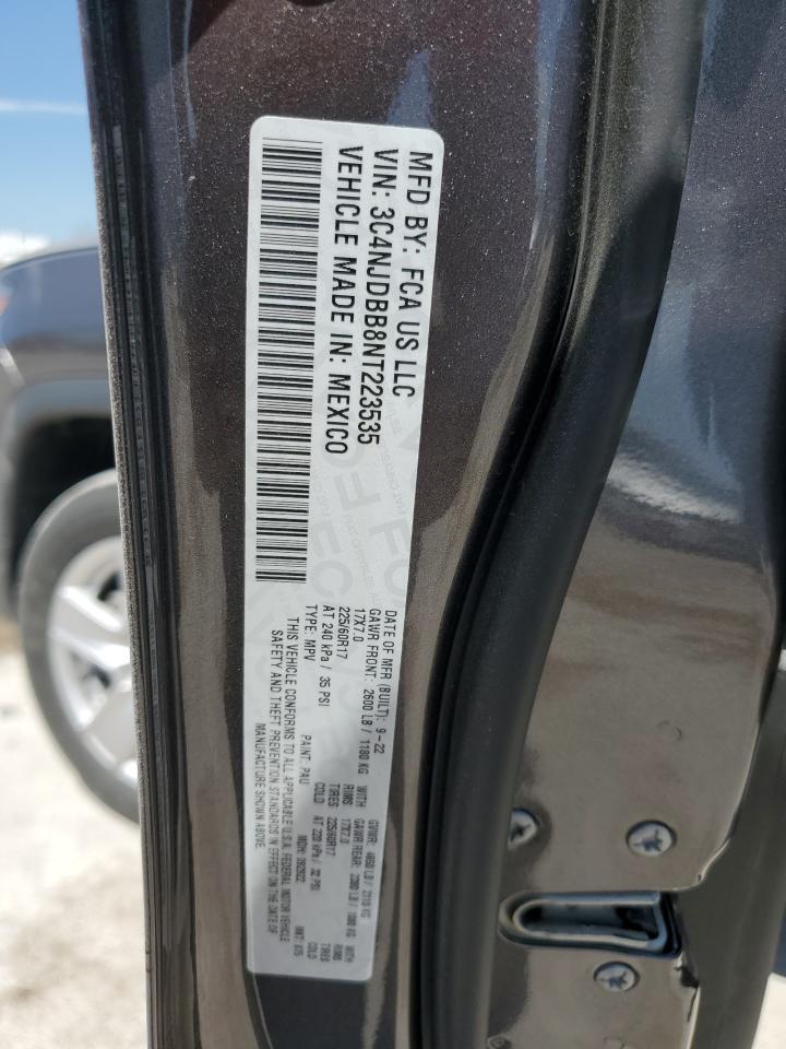 2022 JEEP COMPASS LATITUDE VIN:3C4NJDBB8NT223535