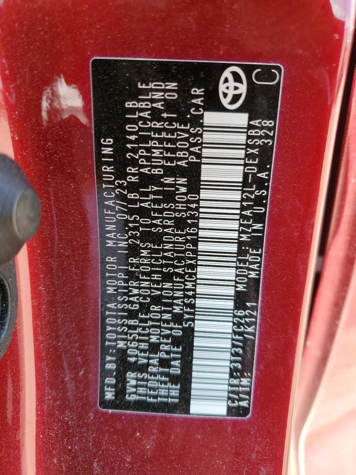 2023 TOYOTA COROLLA SE VIN:5YFS4MCEXPP161340