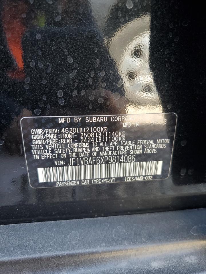 2023 SUBARU WRX PREMIUM VIN:JF1VBAF6XP9814086