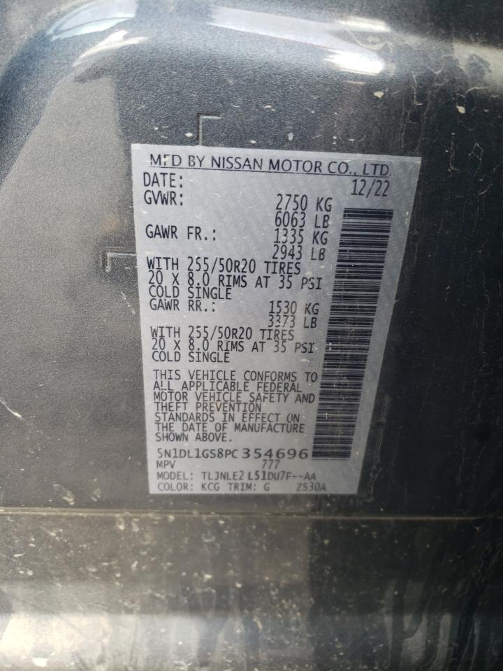 2023 INFINITI QX60 SENSORY VIN:5N1DL1GS8PC354696