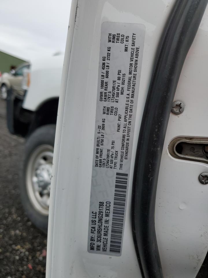 2022 RAM 2500 TRADESMAN VIN:3C6UR5HL0NG291788