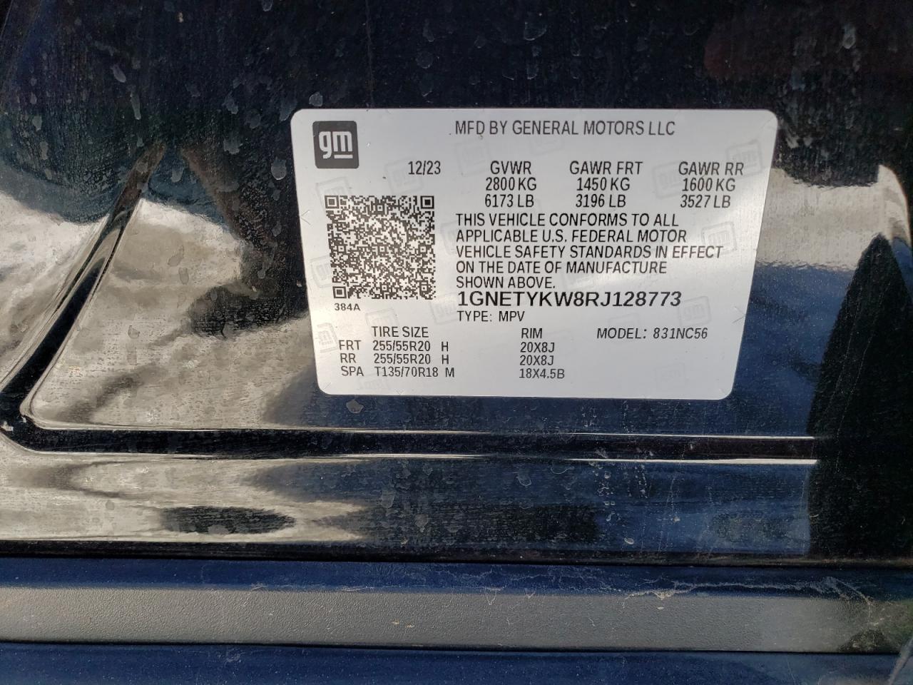 2024 CHEVROLET TRAVERSE LIMITED RS VIN:1GNETYKW8RJ128773