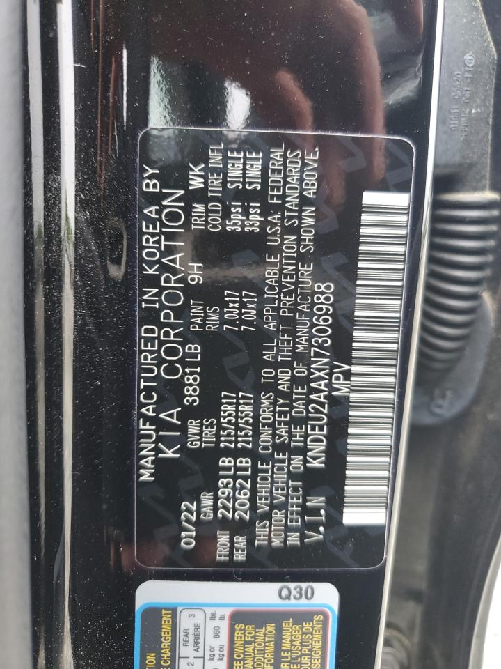 2022 KIA SELTOS S VIN:KNDEU2AAXN7306988