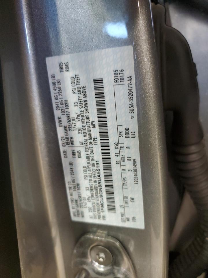 2024 FORD ESCAPE ACTIVE VIN:1FMCU9GN8RUA55191