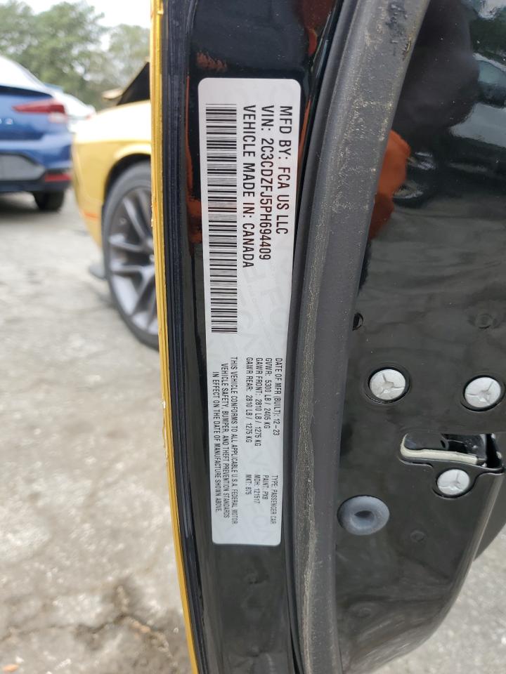 2023 DODGE CHALLENGER R/T SCAT PACK VIN:2C3CDZFJ5PH694409