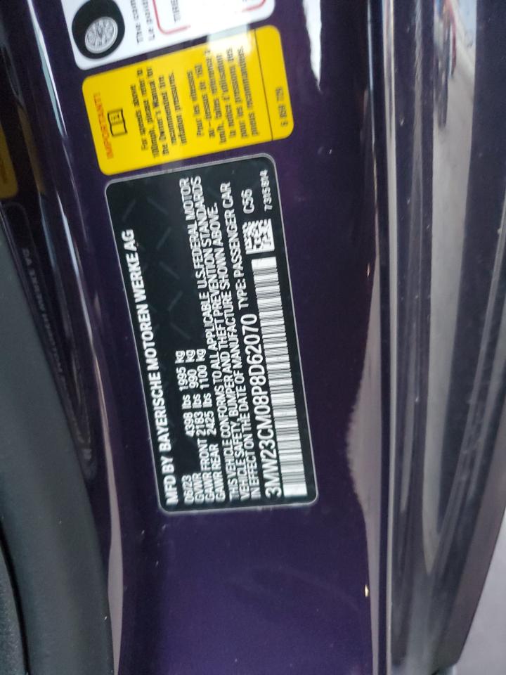 2023 BMW 230I  VIN:3MW23CM08P8D62070