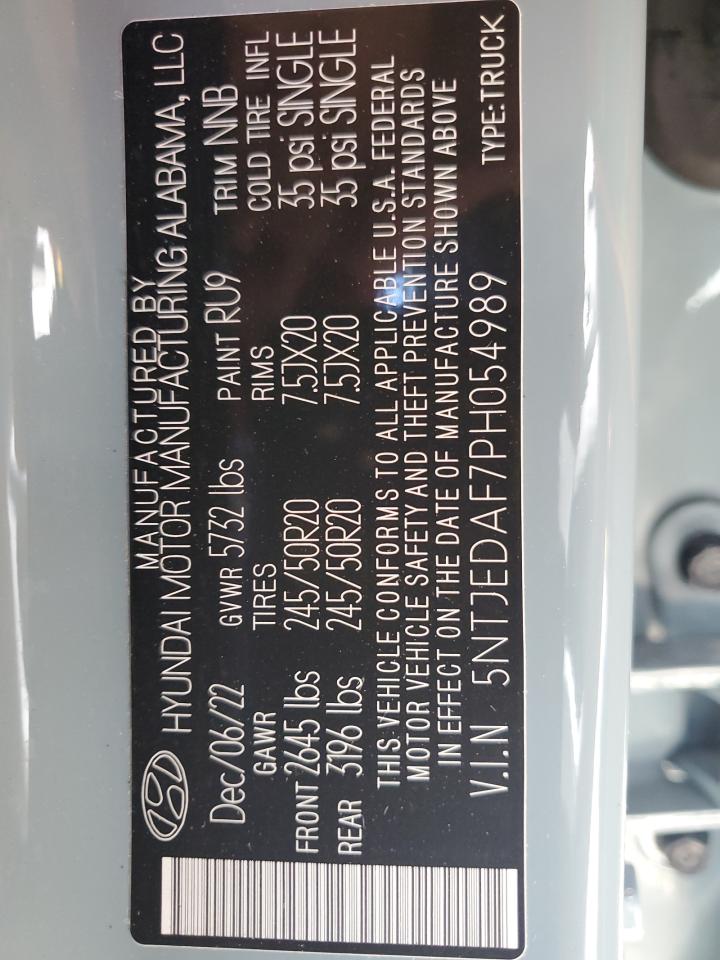 2023 HYUNDAI SANTA CRUZ LIMITED VIN:5NTJEDAF7PH054989