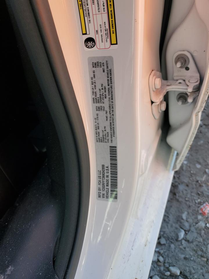 2022 RAM 1500 BIG HORN/LONE STAR VIN:1C6SRFFT3NN342899