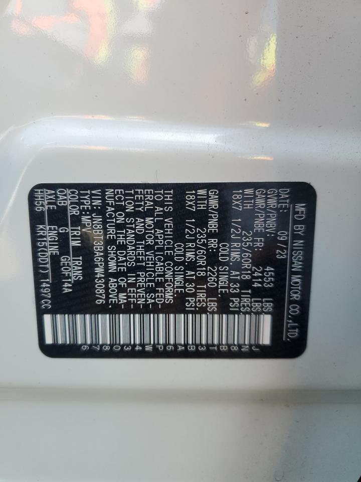 2023 NISSAN ROGUE SV VIN:JN8BT3BA6PW430876