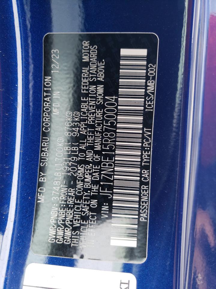 2024 TOYOTA GR 86 PREMIUM VIN:JF1ZNBE15R8750004