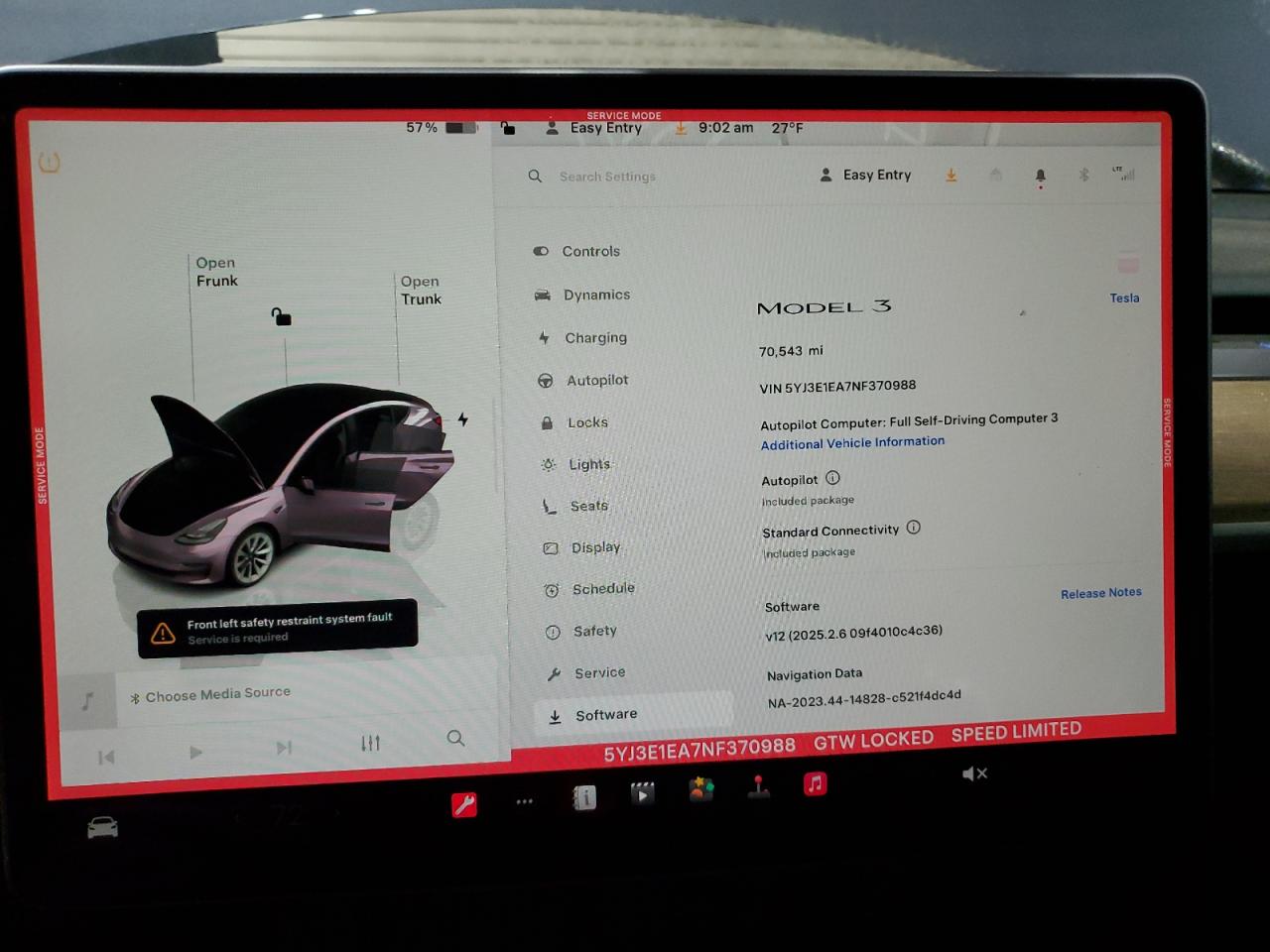 2022 TESLA MODEL 3  VIN:5YJ3E1EA7NF370988