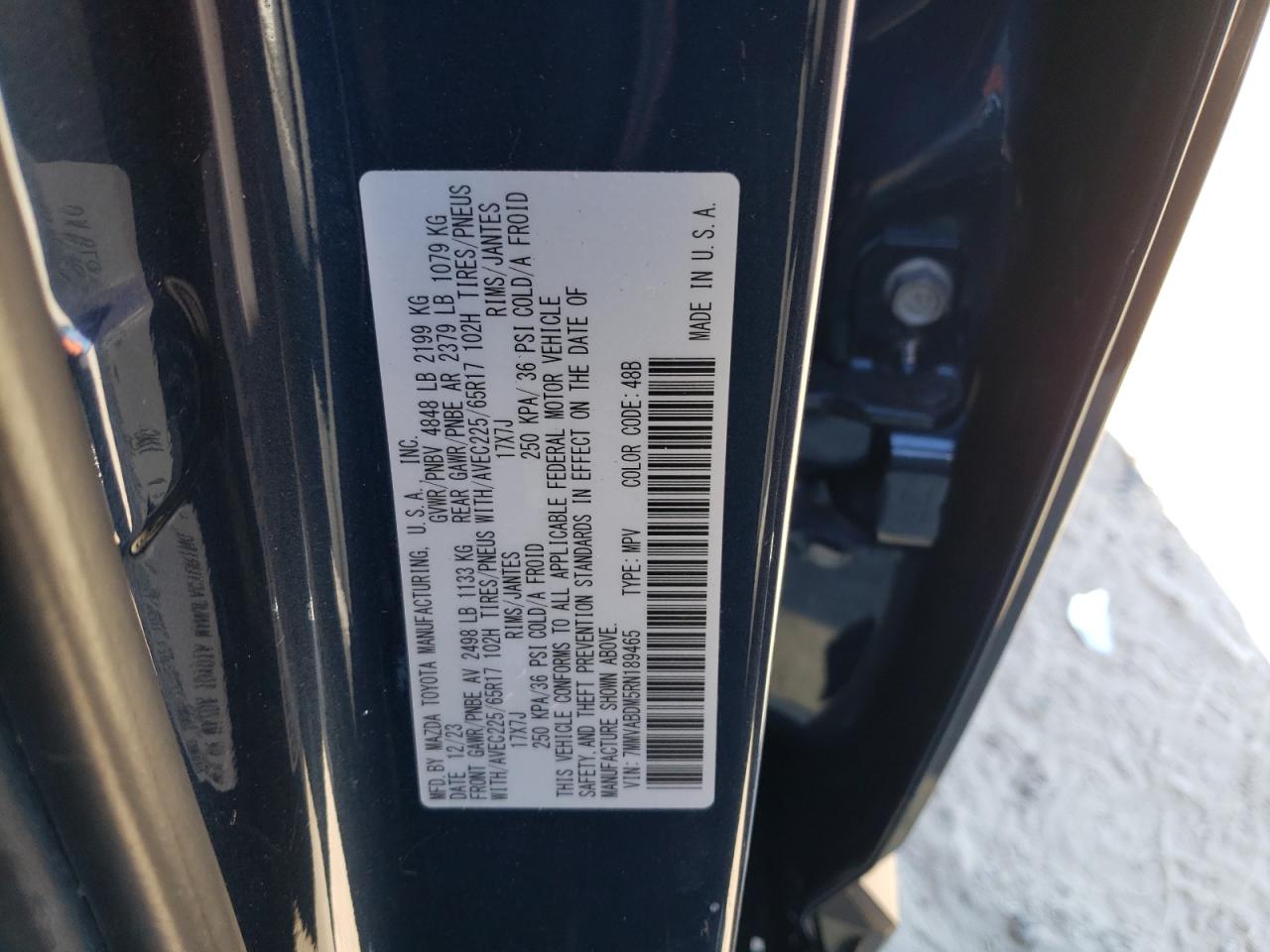 2024 MAZDA CX-50 PREMIUM VIN:7MMVABDM5RN189465