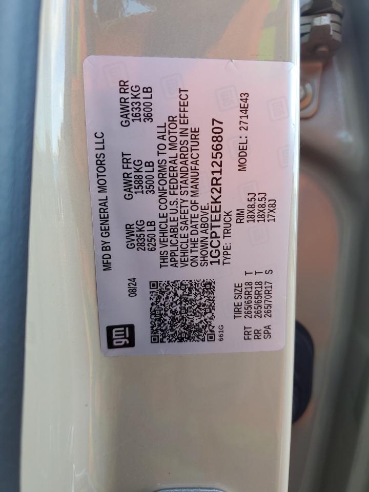 2024 CHEVROLET COLORADO TRAIL BOSS VIN:1GCPTEEK2R1256807