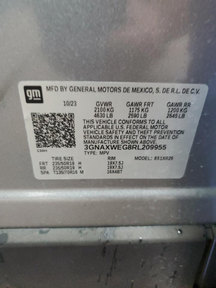 2024 CHEVROLET EQUINOX RS VIN:3GNAXWEG8RL209955