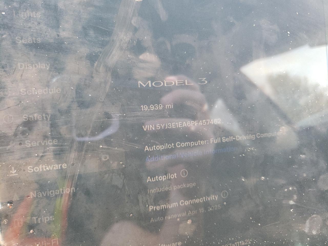 2023 TESLA MODEL 3  VIN:5YJ3E1EA6PF457462