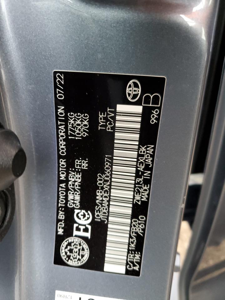 2022 TOYOTA COROLLA  VIN:JTDBAMDEXNJ060971