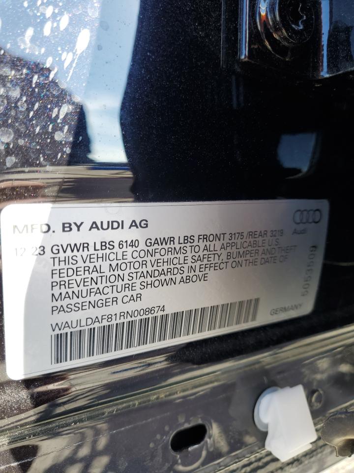 2024 AUDI A8 L VIN:WAULDAF81RN008674