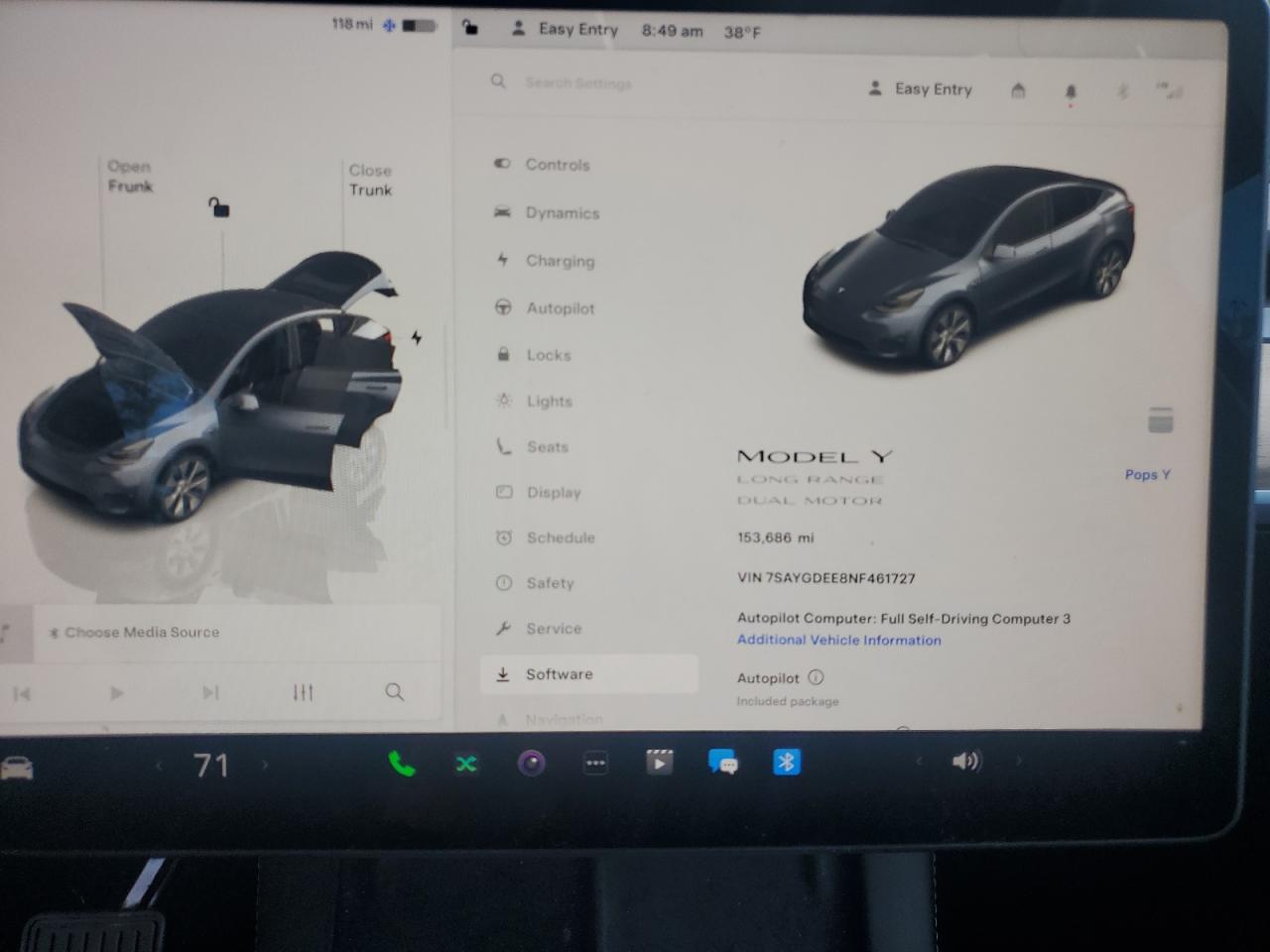 2022 TESLA MODEL Y  VIN:7SAYGDEE8NF461727