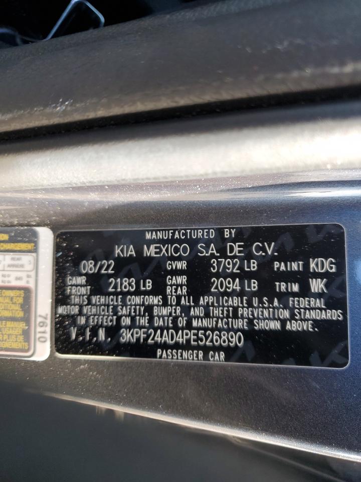 2023 KIA FORTE LX VIN:3KPF24AD4PE526890