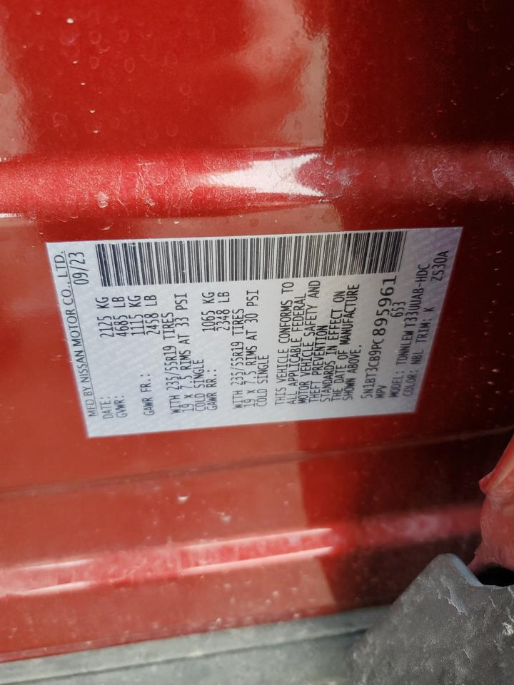 2023 NISSAN ROGUE SL VIN:5N1BT3CB9PC895961