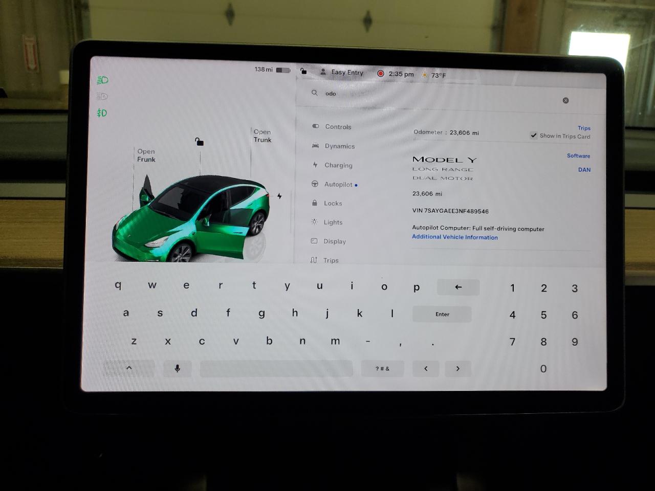 2022 TESLA MODEL Y  VIN:7SAYGAEE3NF489546