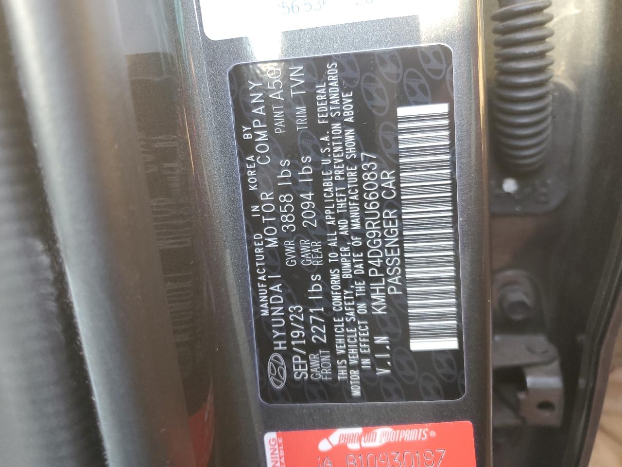 2024 HYUNDAI ELANTRA LIMITED VIN:KMHLP4DG9RU660837