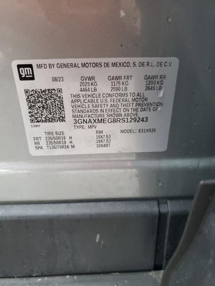 2024 CHEVROLET EQUINOX RS VIN:3GNAXMEG8RS129243