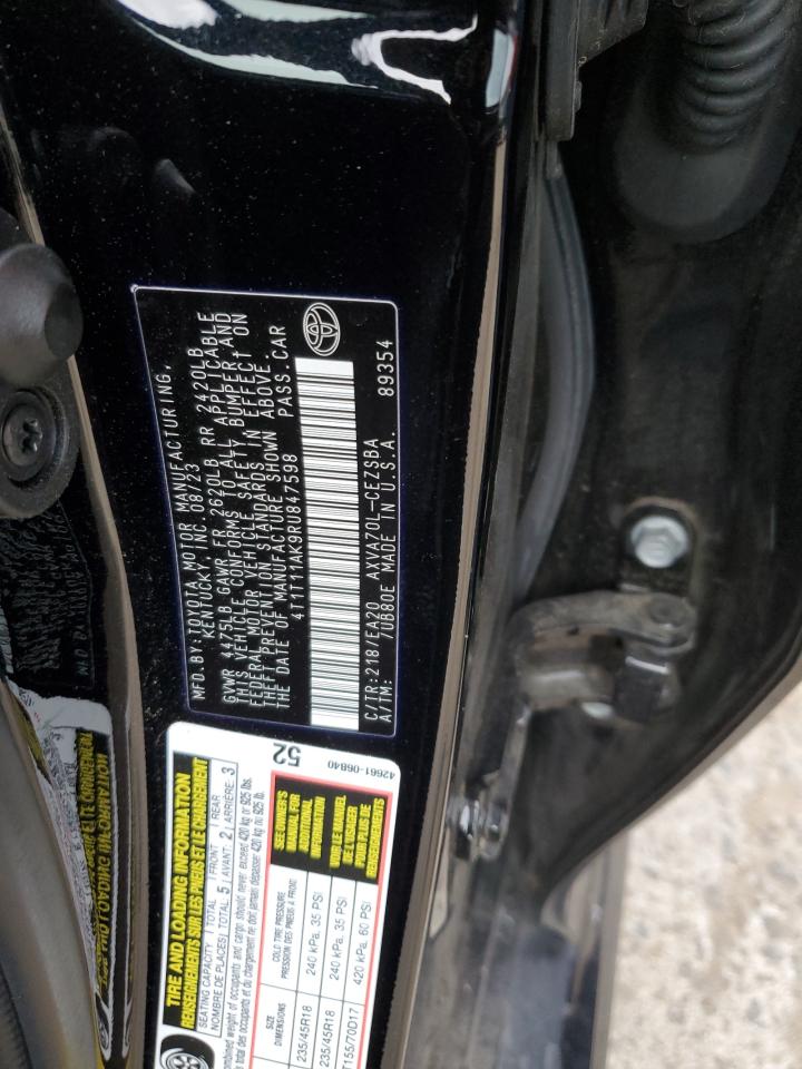 2024 TOYOTA CAMRY SE NIGHT SHADE VIN:4T1T11AK9RU847598