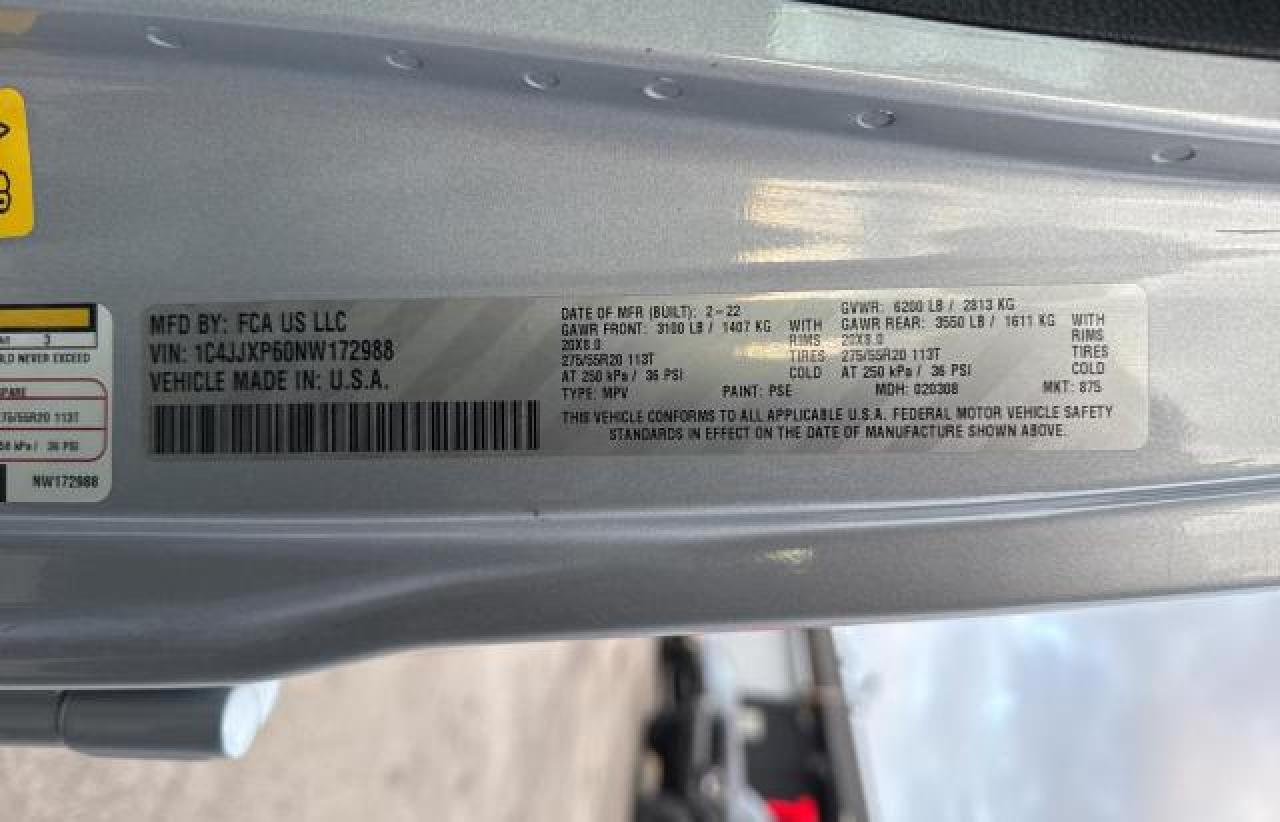 2022 JEEP WRANGLER UNLIMITED SAHARA 4XE VIN:1C4JJXP60NW172988