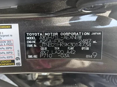 2018 Toyota Camry VIN: