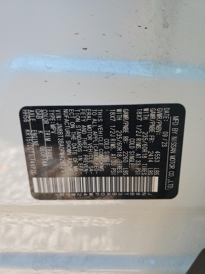 2023 NISSAN ROGUE SV VIN:JN8BT3BA0PW428721