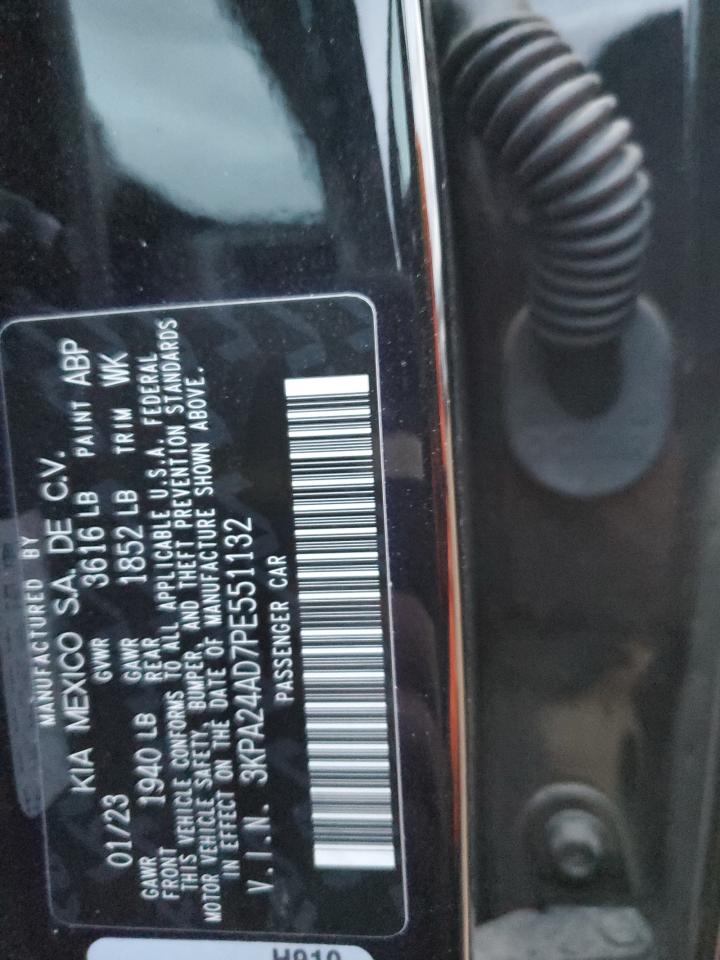 2023 KIA RIO LX VIN:3KPA24AD7PE551132