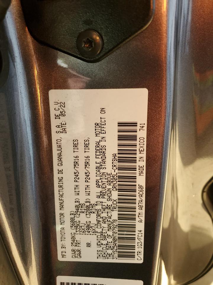 2022 TOYOTA TACOMA ACCESS CAB VIN:3TYSZ5AN0NT079278
