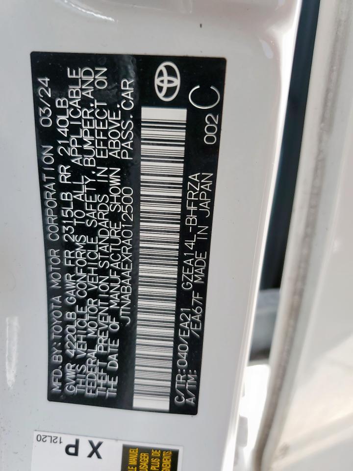 2024 TOYOTA GR COROLLA CORE VIN:JTNABAAEXRA012500