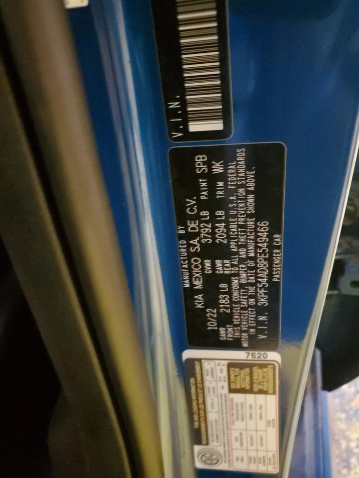 2023 KIA FORTE GT LINE VIN:3KPF54AD8PE549466