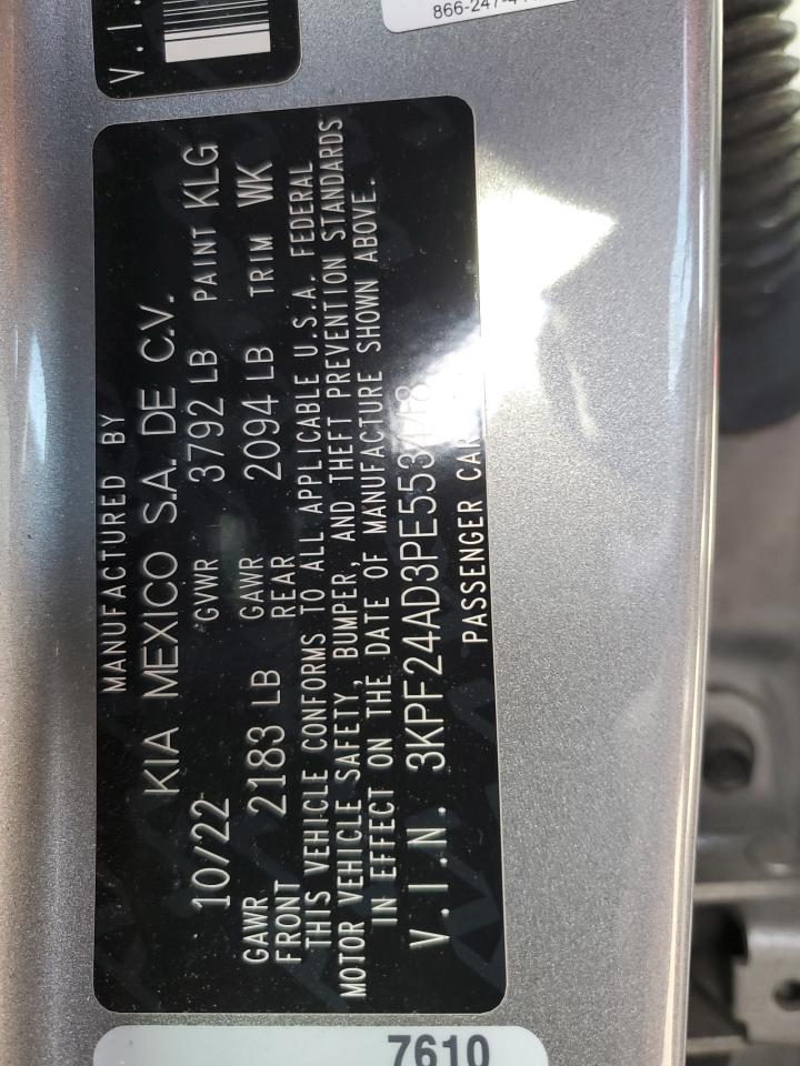 2023 KIA FORTE LX VIN:3KPF24AD3PE553448